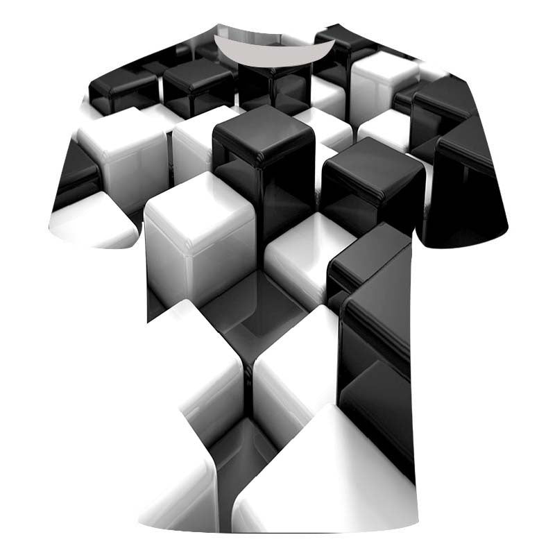 Creative line printing 3DT shirt men and women couple top