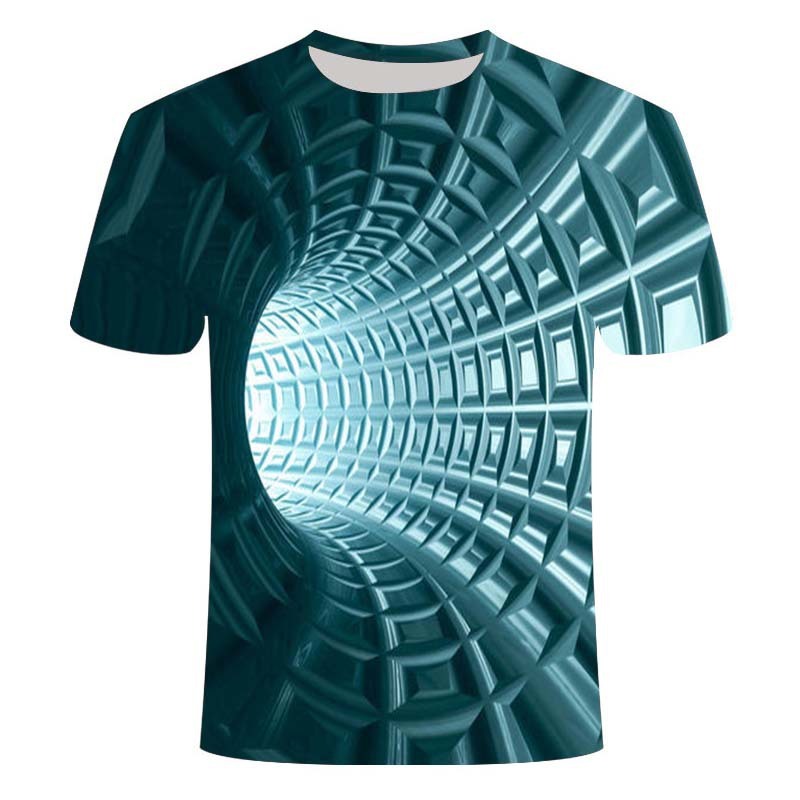 Creative line printing 3DT shirt men and women couple top