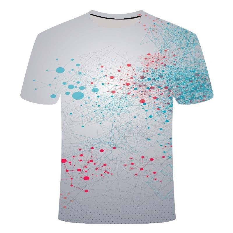Creative line printing 3DT shirt men and women couple top