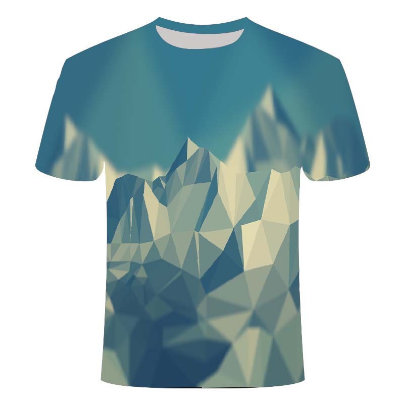 Creative line printing 3DT shirt men and women couple top