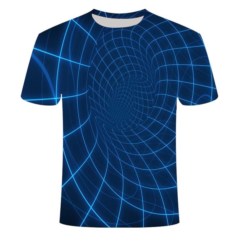 Creative line printing 3DT shirt men and women couple top