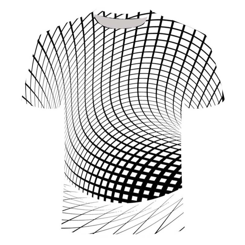 Creative line printing 3DT shirt men and women couple top