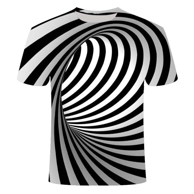 Creative line printing 3DT shirt men and women couple top