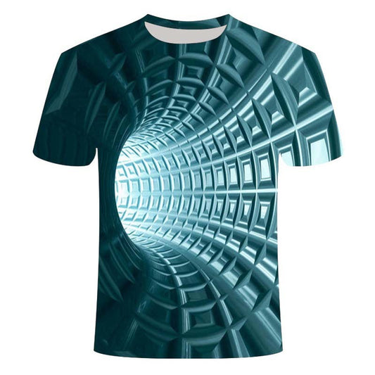 Creative line printing 3DT shirt men and women couple top